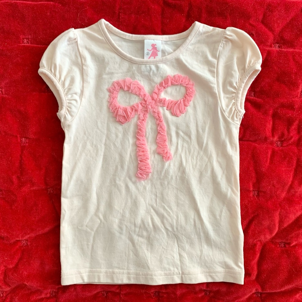 Matilda Jane Serendipity cream top pink bow girl 2